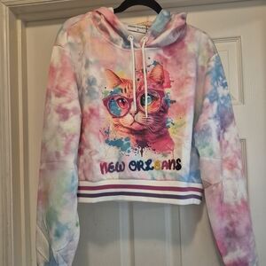 Colorful Cat Print Hoodie